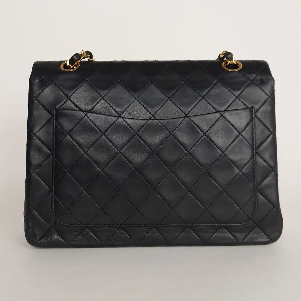 SOLD CHANEL 25 Black Double Flap Quilted Lambskin Leather Bag - Picture 7 of 16